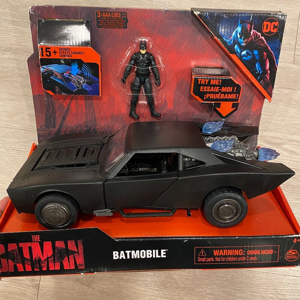 DC The Batman Movie BATMOBILE with Lights Sounds & Action Figure Spin Master